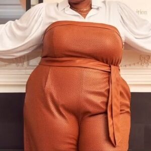 Women's Faux Leather Jumpsuit